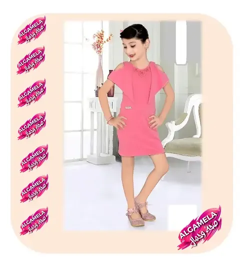 فستان وردي قصير