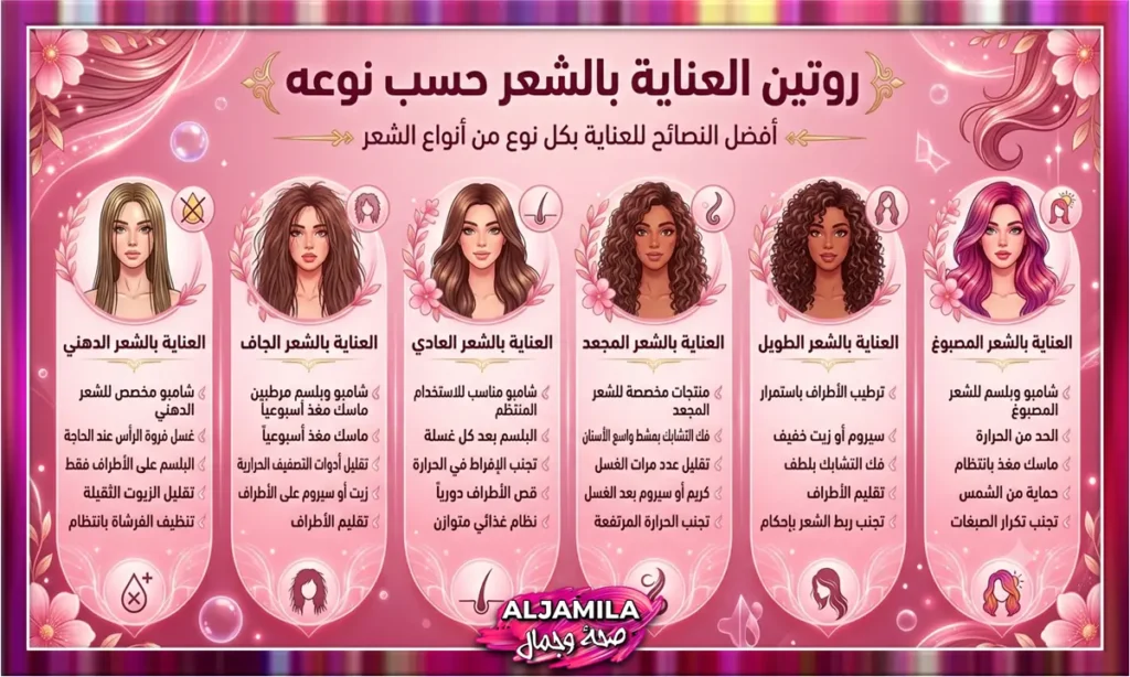 روتين العناية بالشعر حسب نوعه
