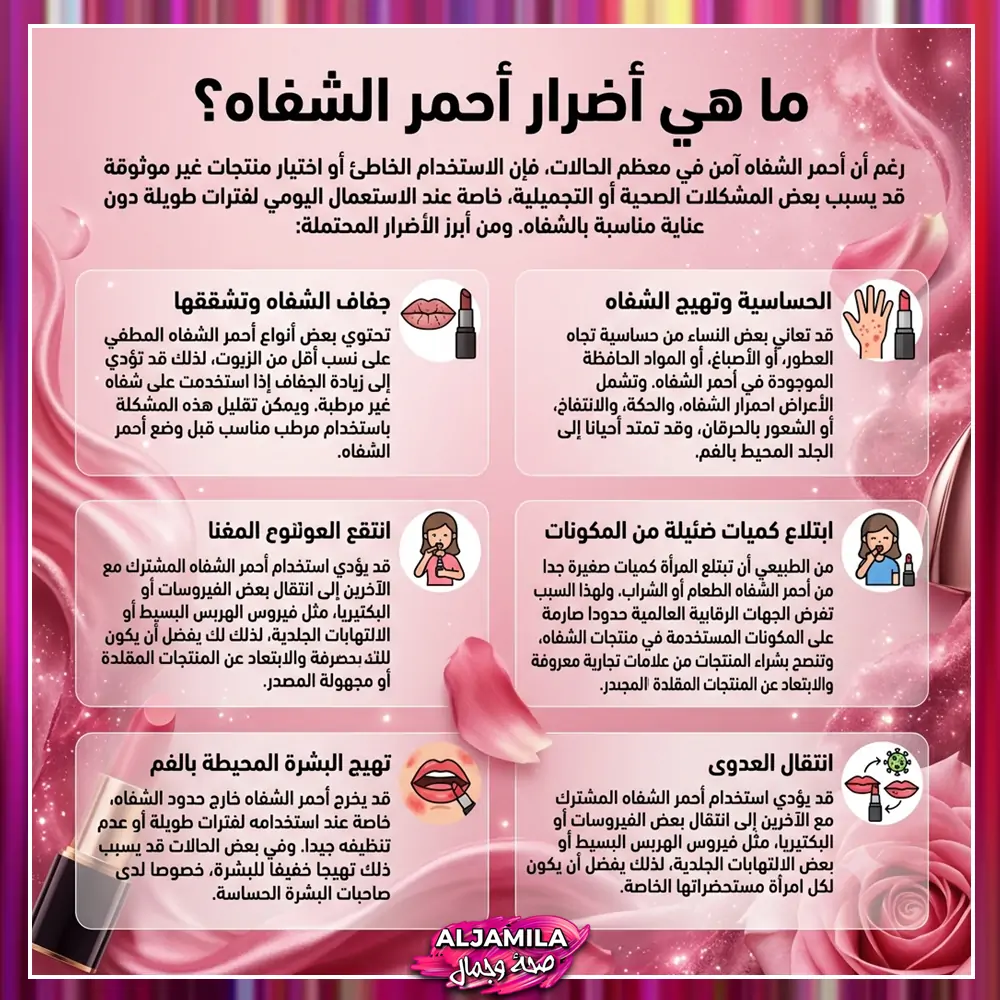 أضرار أحمر الشفاه